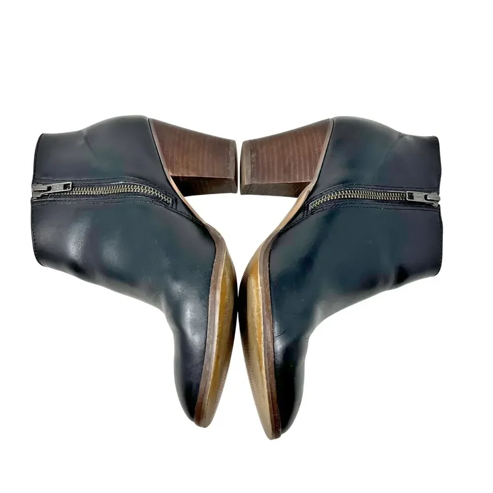 J.Crew Laine Ankle Boots size 7.5 Black Leather